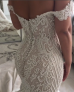 Gorgeous Mermaid Off The Shoulder Tulle Beaded Long Sleeves Long Wedding Dresses