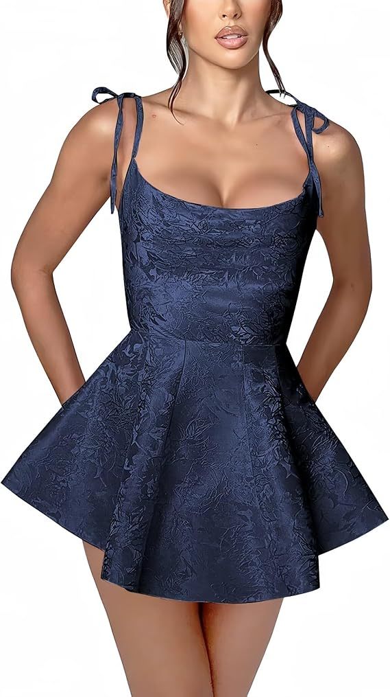 A-line Short Spaghetti Straps Satin Sleeveless Homecoming Dress - YESBABYONLINE