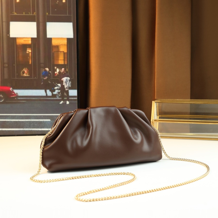 Classic Gold Leather Clutch Bag