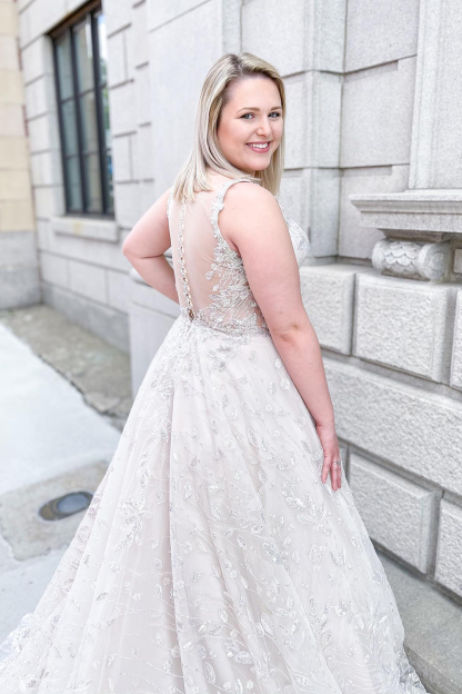 Charming Long A-Line Appliques Lace Sweetheart Wide Straps Ruffles Tulle Wedding Dress - YESBABYONLINE