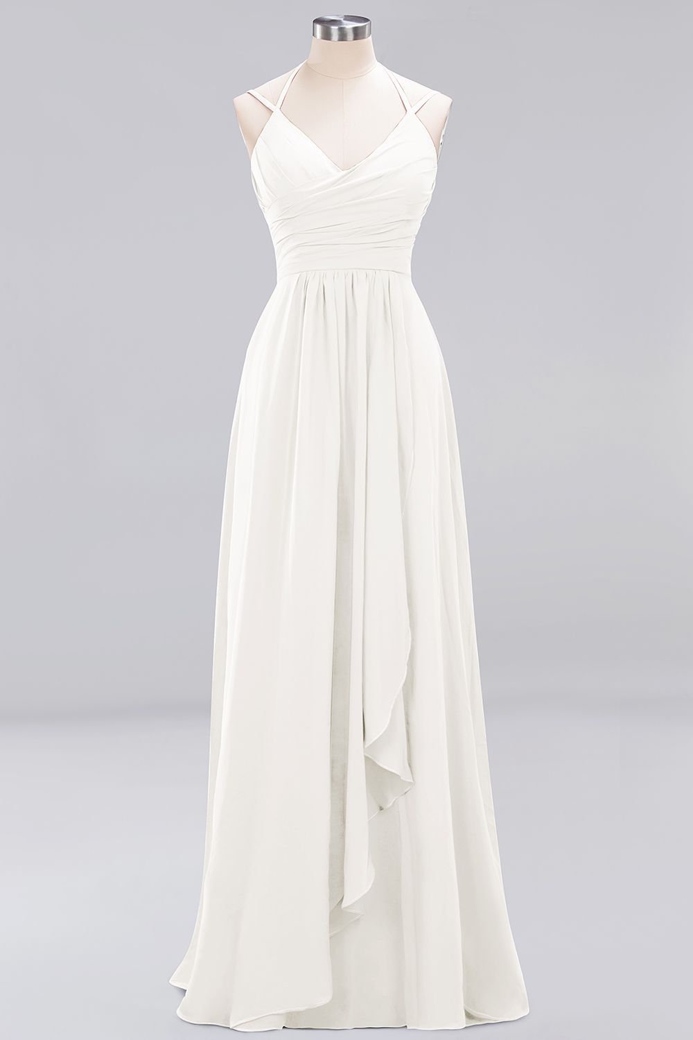 A-line Spaghetti Straps Sleeveless Ruffles Floor-Length Bridesmaid Dresses - YESBABYONLINE