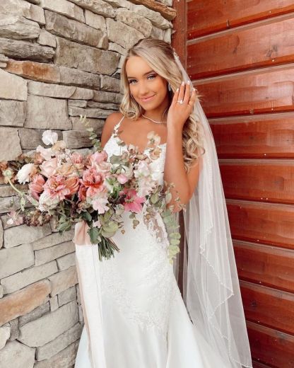 Beautiful Long Mermaid V-neck Satin Lace Sleeveless Wedding Dresses - YESBABYONLINE