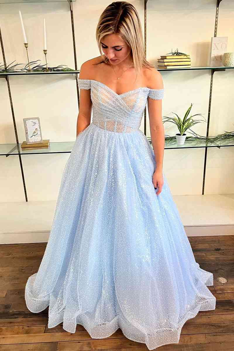 green emerald velvet dress Ella Light Blue Off Shoulder Formal Dress - US 12