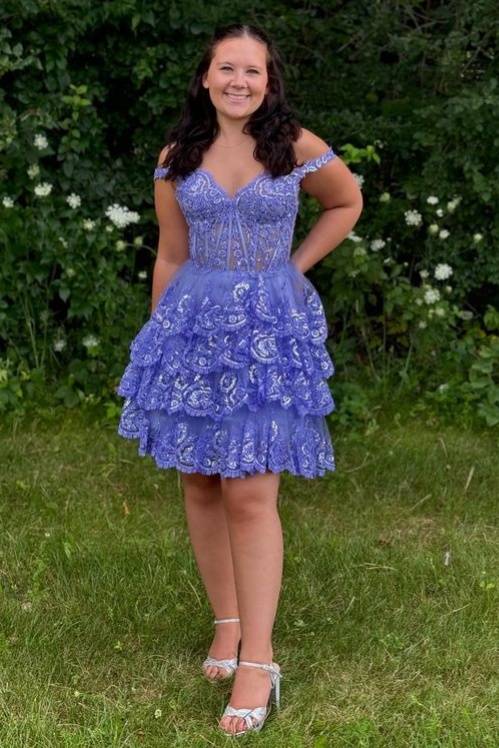 sachin and babi light blue dress Charming Light Blue Sweetheart Homecoming Dress with Appliques Custom Size / Custom Color