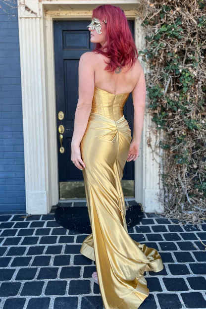 Sweetheart Fuchsia Pleated Mermaid Long Prom Dress