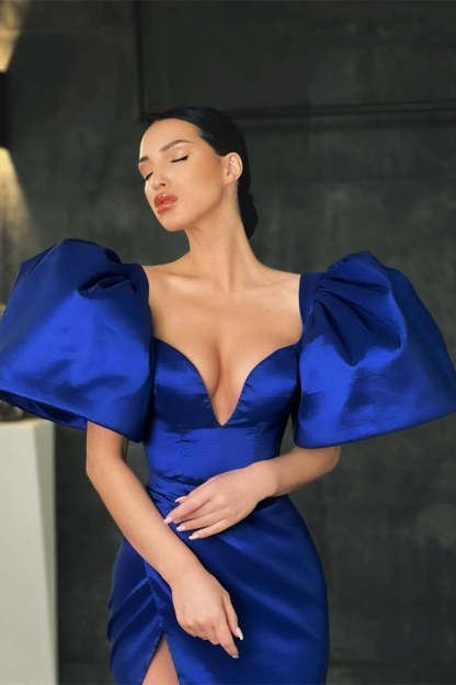 Royal Blue Mermaid Prom Dress with Slit