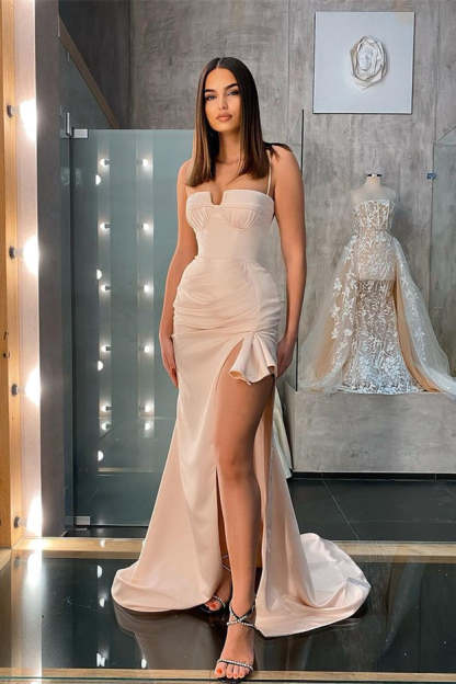 Spaghetti-Straps Mermaid Prom Dress with Slit