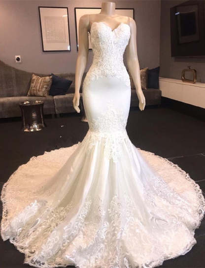Chicloth Sweetheart Lace Wedding Dress Mermaid Online