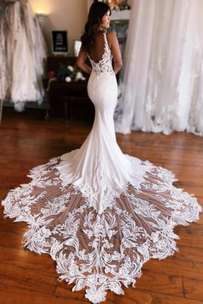 Elegant Wedding Dresses With Lace | Wedding dresses mermaid