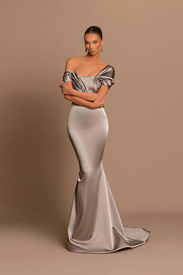 Chicloth Off-the-Shoulder Prom Dress Long Mermaid