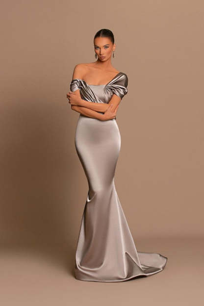 Chicloth Off-the-Shoulder Prom Dress Long Mermaid
