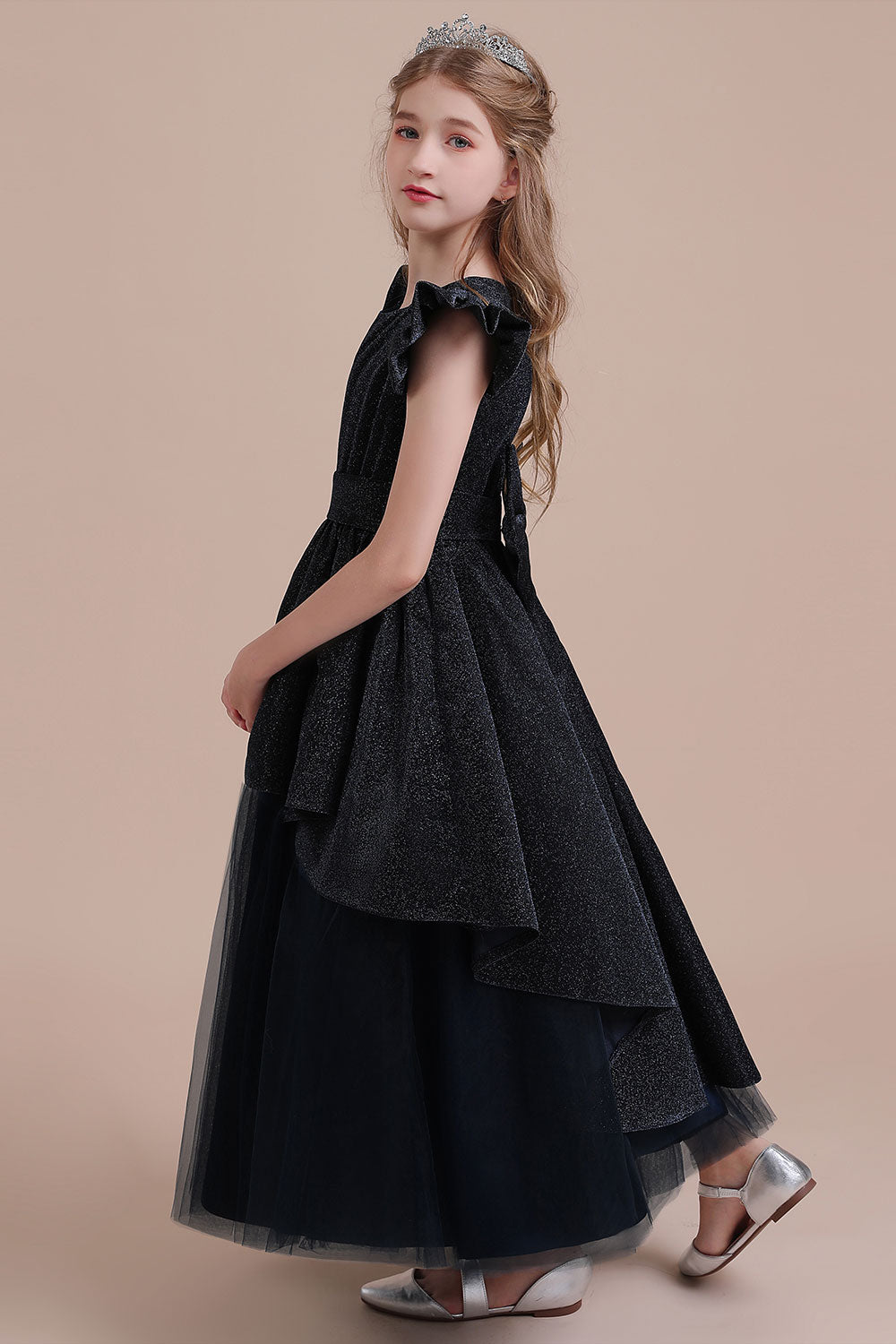 Chicloth A-Line Glitter Cap Sleeve Tulle Flower Girl Dress On Sale