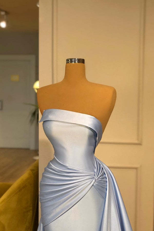 Chicloth Baby Blue Overskirt Evening Dress Mermaid Long