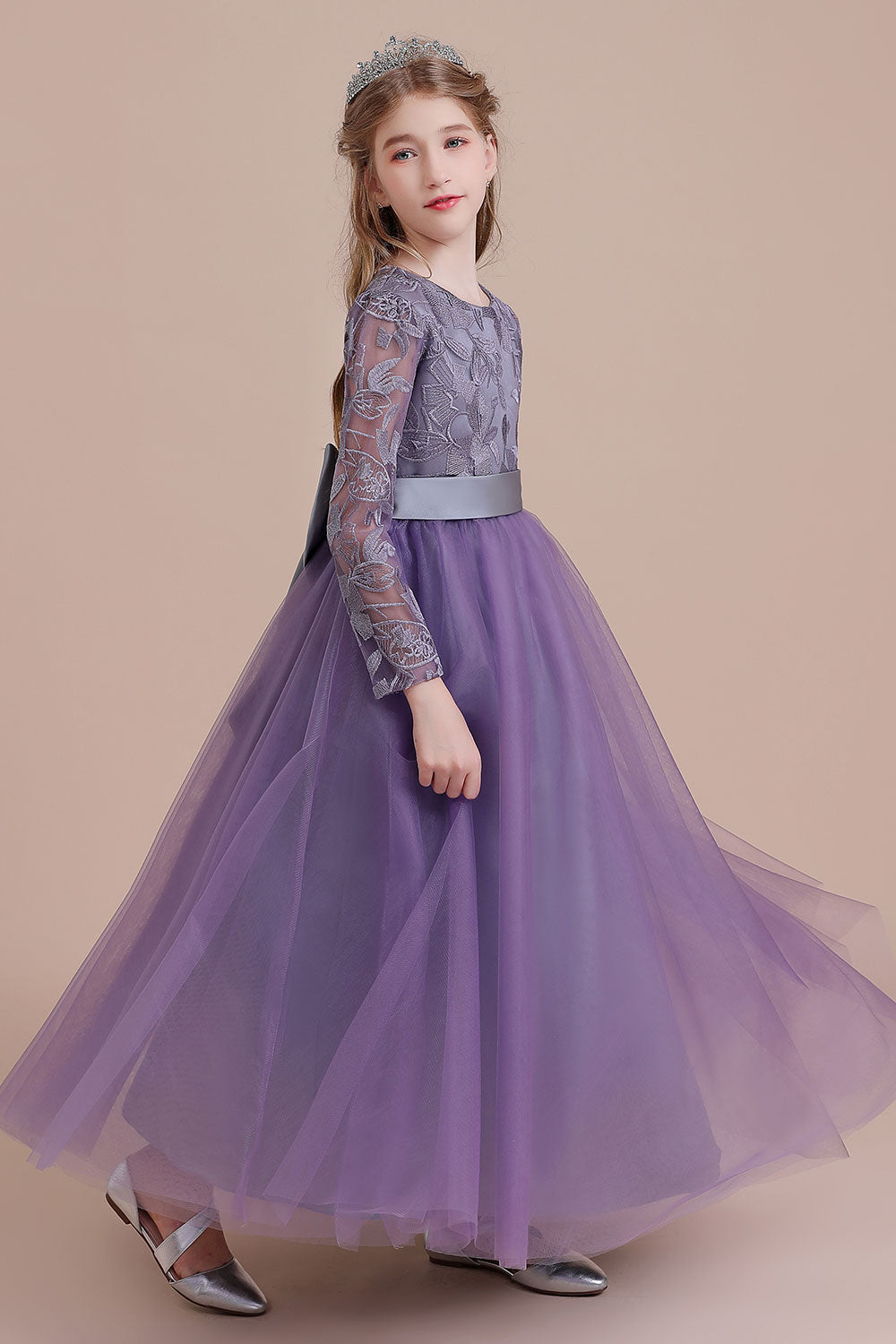 Chicloth A-Line Long Sleeve Ankle Length Flower Girl Dress On Sale