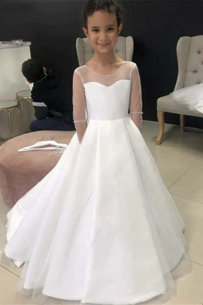 Chicloth Sleeveless White Flower Girl Dress Lovely