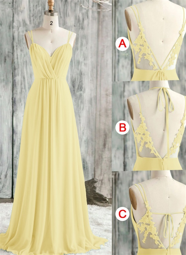 Convertible Bridesmaid Dresses with Lace Spaghetti Straps