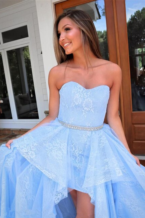 Sweetheart Sleeveless Hi-Lo Prom Dress