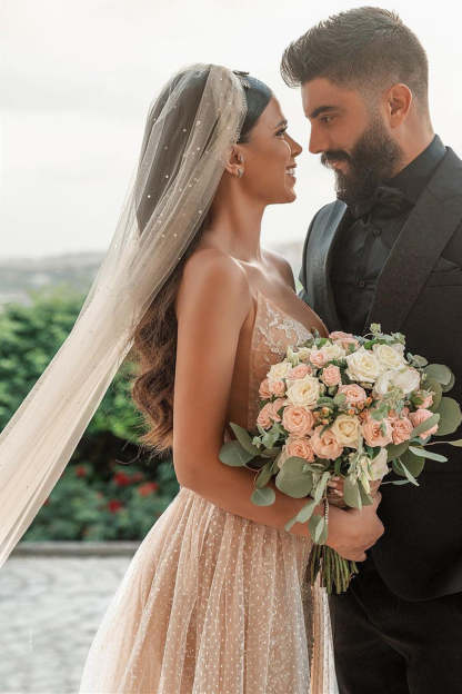 Chicloth Spaghetti-Strap Sleeveless Mermaid Wedding Dress Tulle With Lace