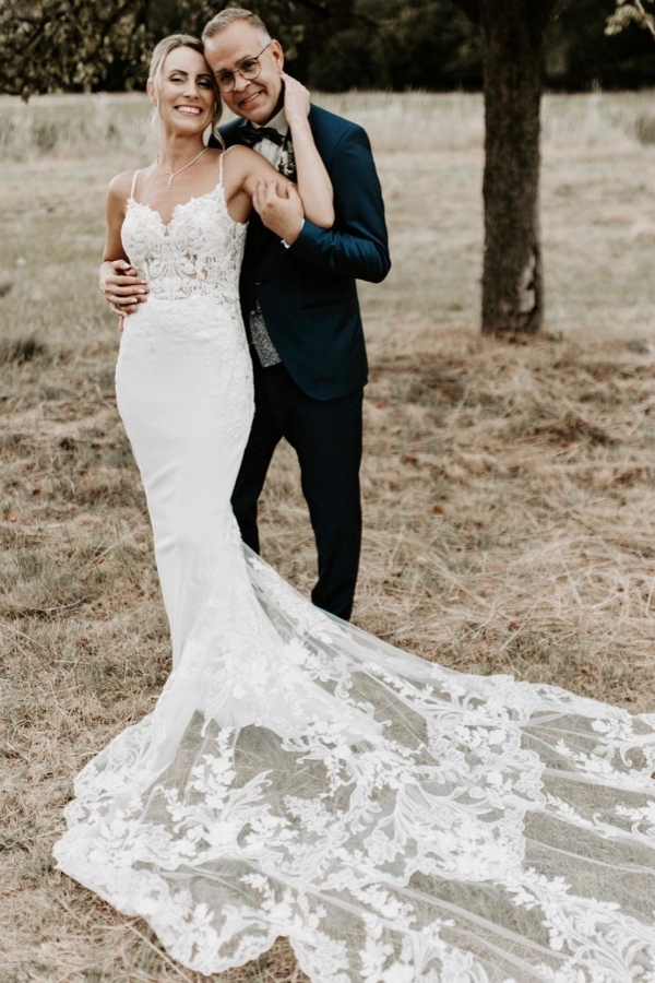 Modern lace wedding dresses | Simple mermaid wedding dresses