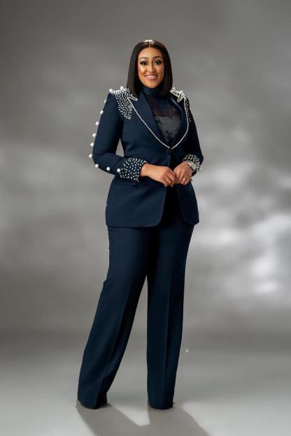 Plus Size Beadings Pearls Party Prom Wear Women Outfits Women Suits 3 Pieces