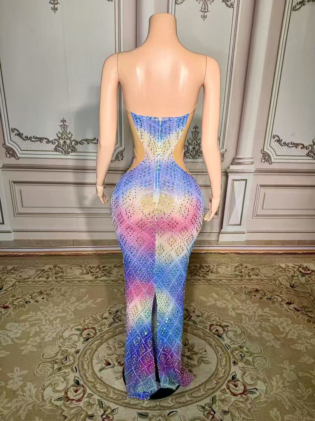 Strapless Sweetheart Rhinestone Sheath Prom Dress