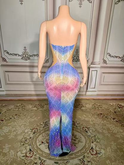 Strapless Sweetheart Rhinestone Sheath Prom Dress