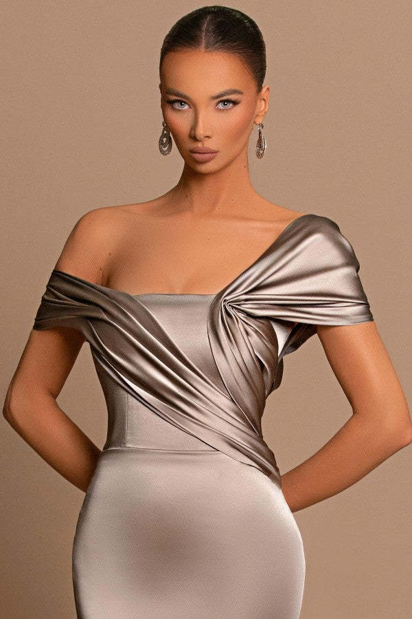 Chicloth Off-the-Shoulder Prom Dress Long Mermaid