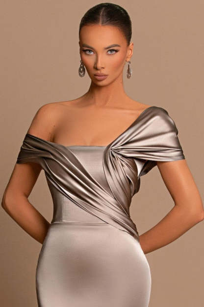 Chicloth Off-the-Shoulder Prom Dress Long Mermaid