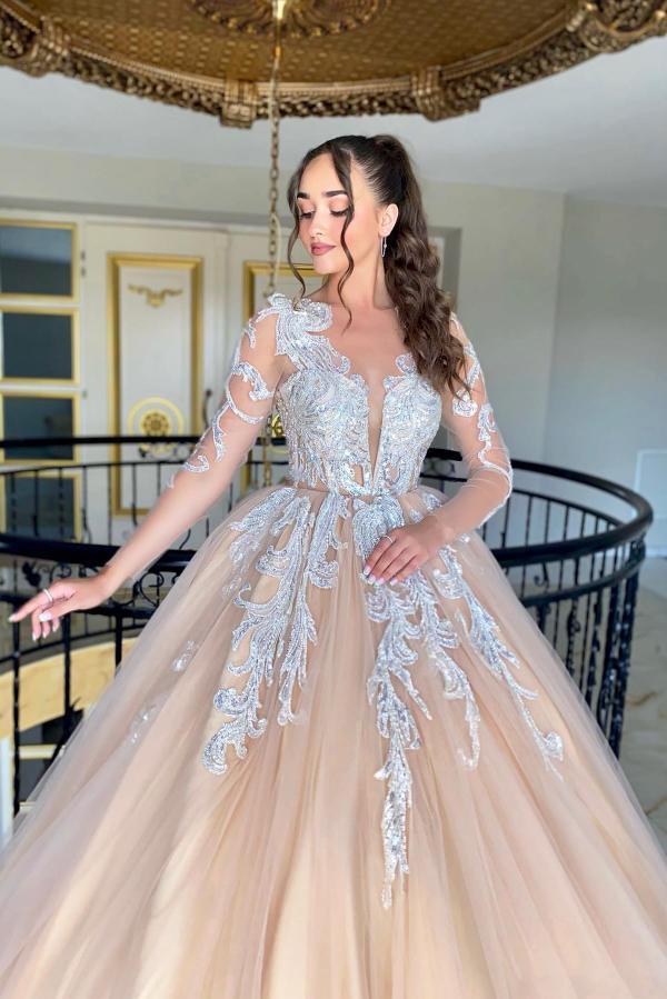 Beautiful princess wedding dresses | Lace wedding dress with sleeves