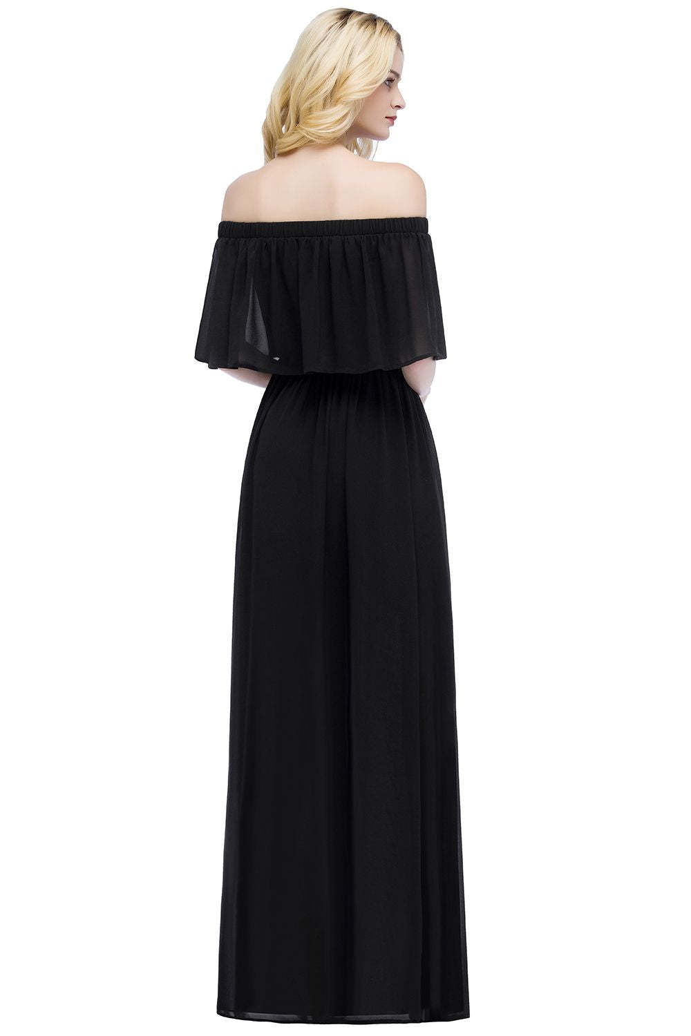 Chicloth A-line Off-the-Shoulder Chiffon Bridesmaid Dress