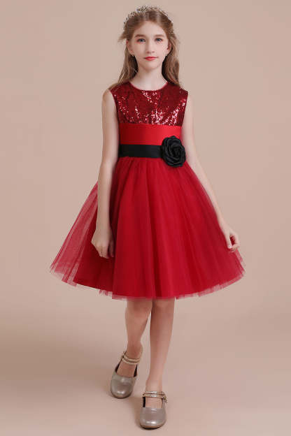 Chicloth A-Line Graceful Sequins Tulle Flower Girl Dress Online