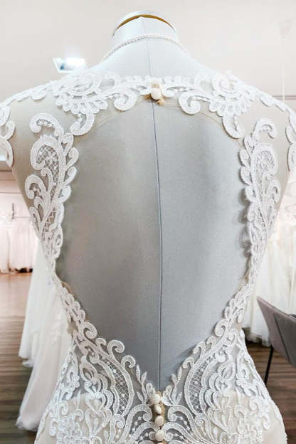 Chicloth Ivory Sweetheart Lace Mermaid Wedding Dresses