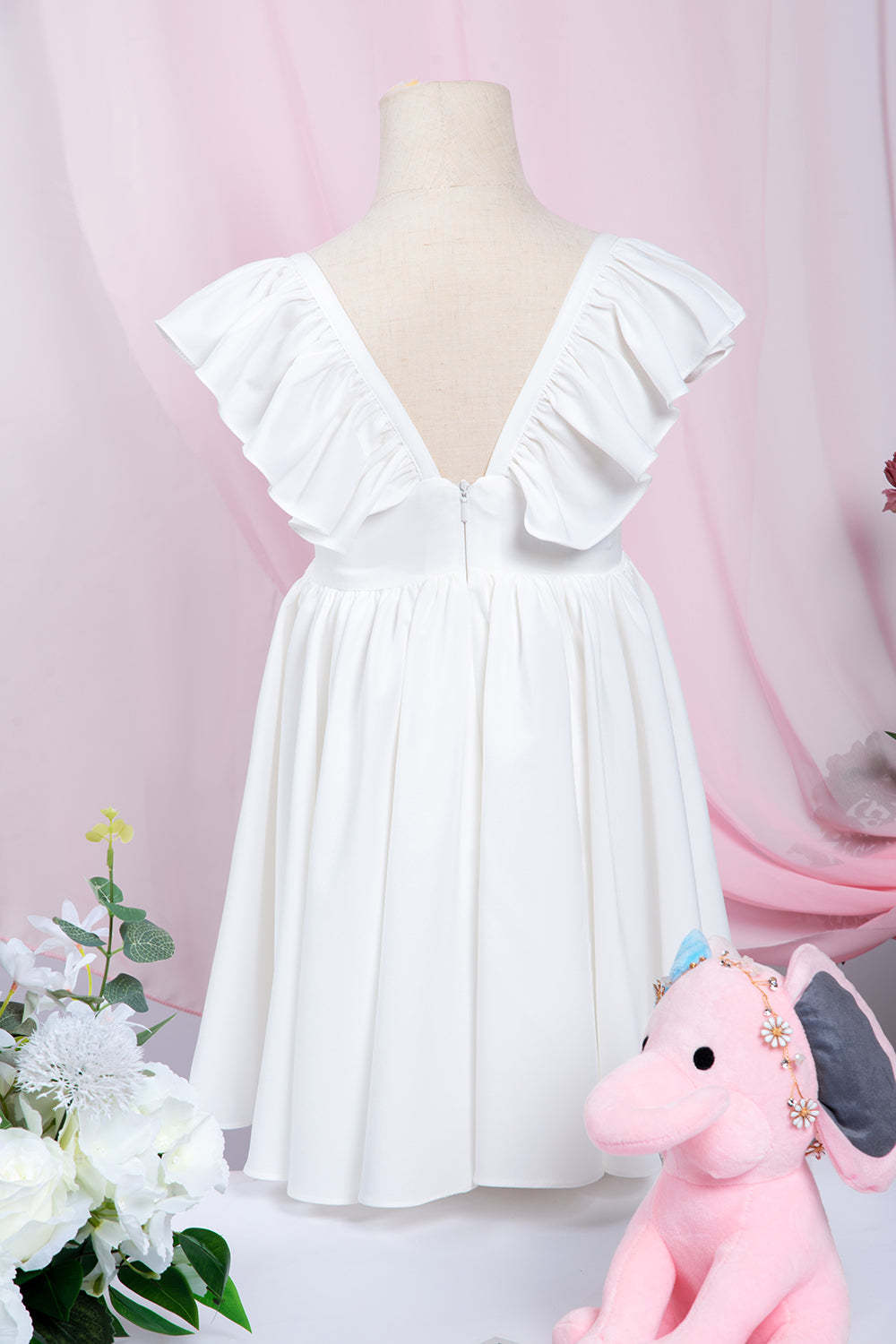 Chicloth White Cap Sleeve Little Flower Girl Dress Online