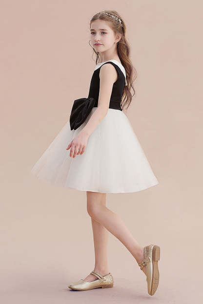 Chicloth A-Line Affordable Bow Tulle Flower Girl Dress On Sale