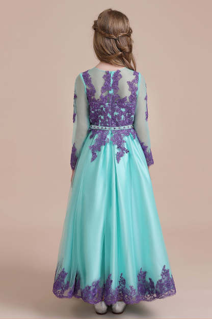 Chicloth A-Line Chic Long Sleeve Appliques Flower Girl Dress Online