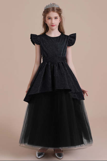 Chicloth A-Line Glitter Cap Sleeve Tulle Flower Girl Dress On Sale