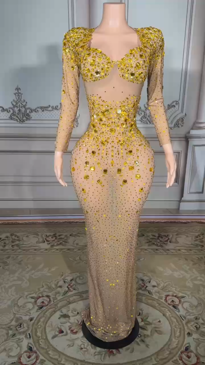 Sweetheart Rhinestone Long Sleeves Sheath Prom Dress