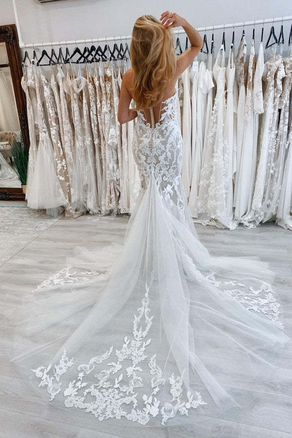 Chicloth Off-the-Shoulder Lace Bridal Gown Mermaid Appliques