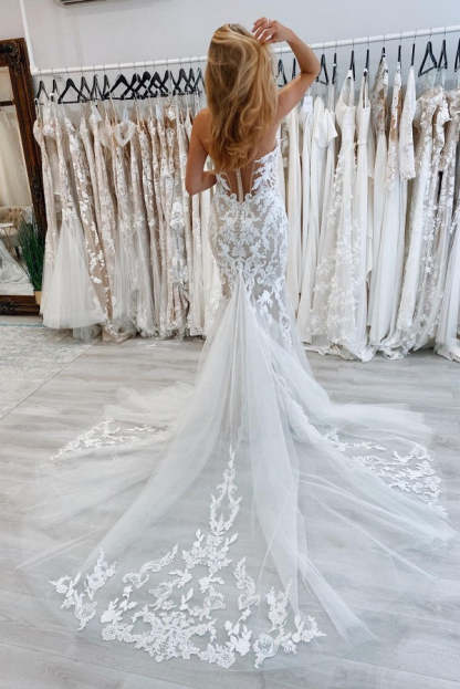 Chicloth Off-the-Shoulder Lace Bridal Gown Mermaid Appliques