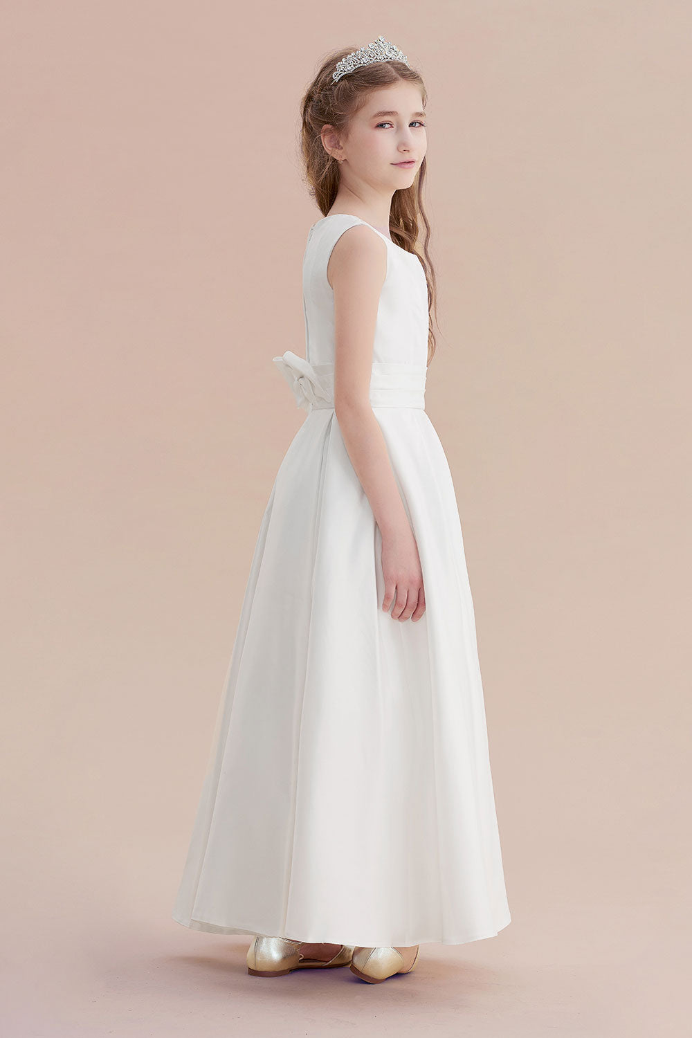 Chicloth A-Line Simple Satin Flower Girl Dress On Sale