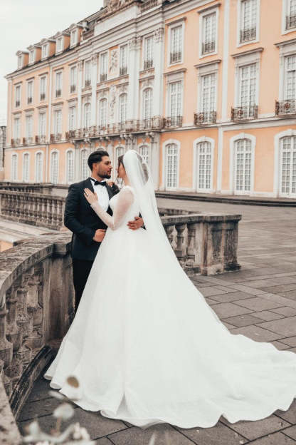 Chicloth White Long Sleeves Wedding Dress Ball Gown On Sale