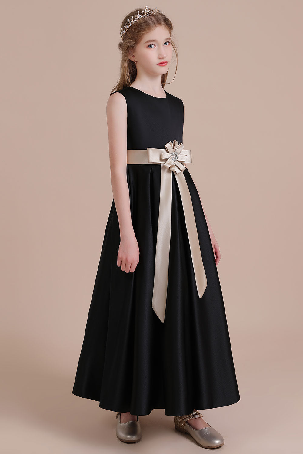 Chicloth A-Line Elegant Satin Flower Girl Dress Online