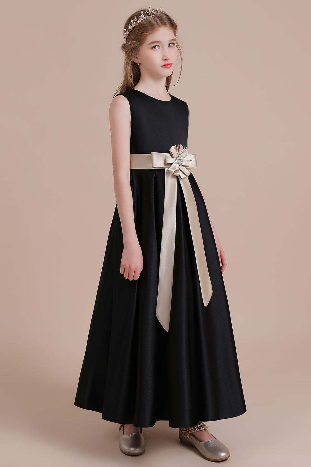 Chicloth A-Line Elegant Satin Flower Girl Dress Online