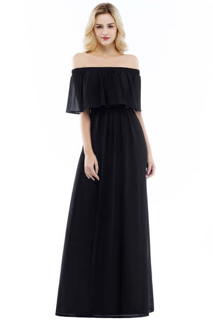 Chicloth A-line Off-the-Shoulder Chiffon Bridesmaid Dress