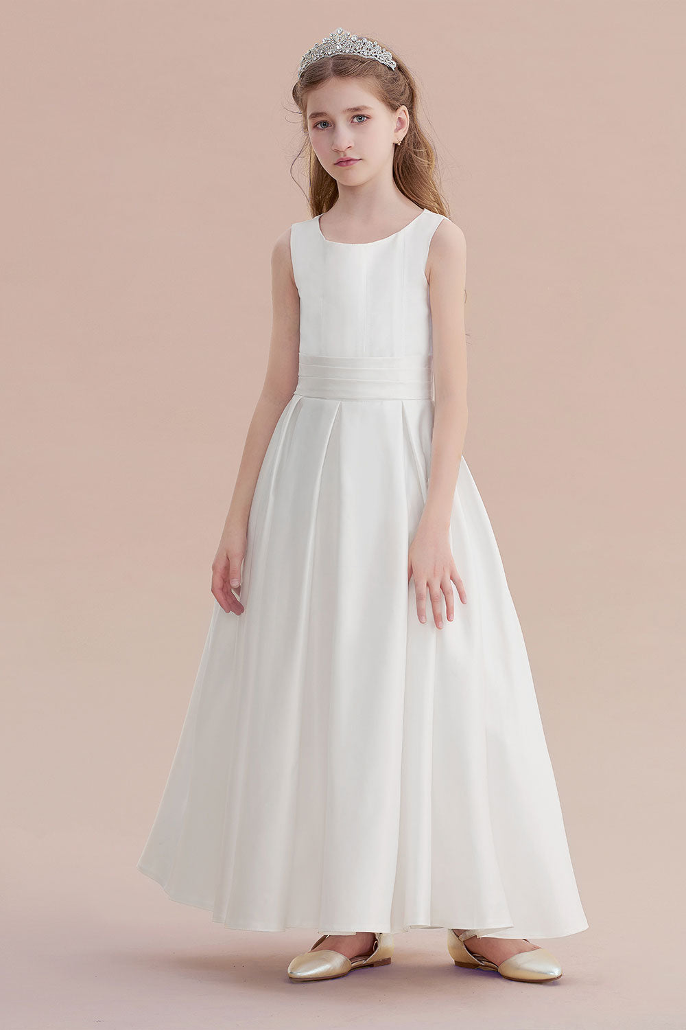 Chicloth A-Line Simple Satin Flower Girl Dress On Sale