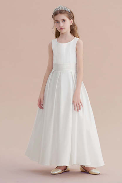 Chicloth A-Line Simple Satin Flower Girl Dress On Sale