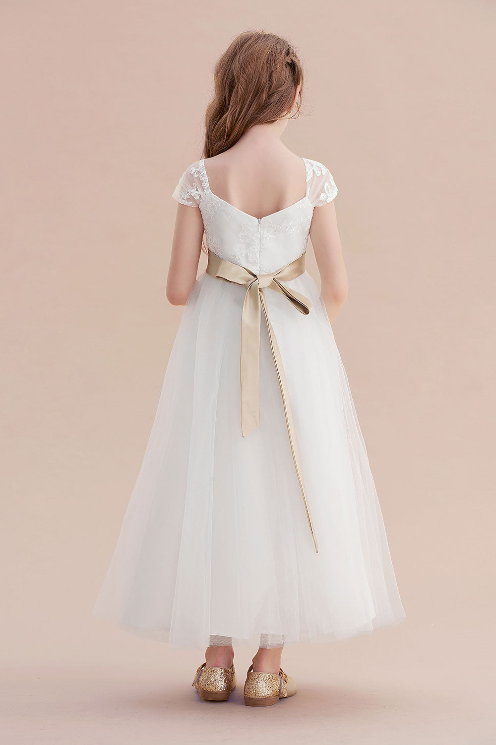 Chicloth A-Line Cap Sleeve Sweetheart Tulle Flower Girl Dress Online