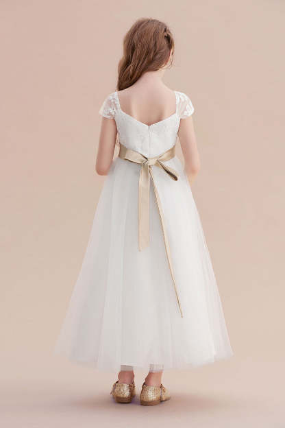 Chicloth A-Line Cap Sleeve Sweetheart Tulle Flower Girl Dress Online