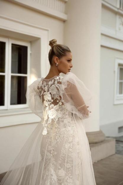 Chicloth Sweetheart Champagne Wedding Dress Mermaid Long With Appliques