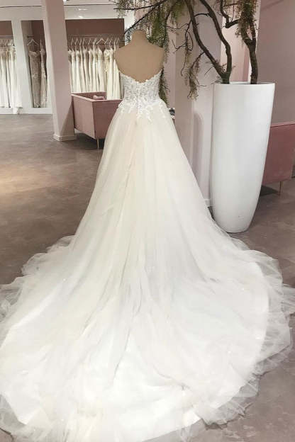 Chicloth Sweetheart Princess Wedding Dress Tulle Lace Bridal Gown